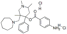 CAS 登录号：73816-92-9， [5-(氮杂环庚-1-基甲基)-1,2,5-三甲基-4-苯基-4-哌啶基]4-氨基苯甲酸酯二盐酸盐