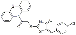 CAS#: 73986-64-8, (5E)-5-[(4-Chlorophenyl)Methylidene]-2-(2-Oxo-2-Phenothiazin-10-Ylethyl)Sulfanyl-1,3-Thiazol-4-One