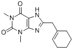 CAS 登录号:74039-69-3, 8-(1-环己烯基甲基)-1,3-二甲基-7H-嘌呤-2,6-二酮