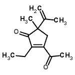 CAS 登录号：741694-90-6， 3-乙酰基-2-乙基-5-异丙烯基-5-甲基-2-环戊烯-1-酮