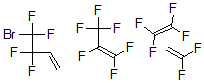 CAS 登录号:74398-72-4, 4-溴-3,3,4,4-四氟丁-1-烯;1,1-二氟乙烯;1,1,2,3,3,3-六氟丙-1-烯;1,1,2,2-四氟乙烯