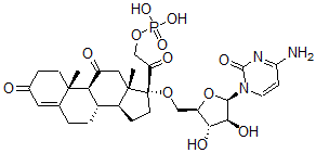 CAS 登录号：74517-56-9， [2-[(8S,9S,10R,13S,14S,17R)-17-[[(2R,3S,4S,5R)-5-(4-氨基-2-氧代嘧啶-1-基)-3,4-二羟基四氢呋喃-2-基]甲氧基]-10,13-二甲基-3,11-二氧代-1,2,6,7,8,9,12,14,15,16-十氢环戊烯并[a]菲-17-基]-2-氧代乙基]磷酸二氢酯