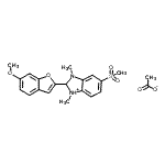 CAS#: 74878-48-1, 2-(6-Methoxy-1-benzofuran-2-yl)-1,3-dimethyl-5-(methylsulfonyl)-2,3-dihydro-1H-3,1-benzimidazol-1-ium acetate