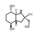 CAS 登录号：750646-58-3， (2R,3aS,4S,7S,7aS)-2-(羟基甲基)-2-硫基八氢-1H-吲哚-4,7-二醇