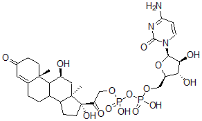 CAS 登录号：75252-37-8， [[(2R,3S,4S,5R)-5-(4-氨基-2-氧代嘧啶-1-基)-3,4-二羟基四氢呋喃-2-基]甲氧基-羟基磷酰][2-[(10R,11S,13S,17R)-11,17-二羟基-10,13-二甲基-3-氧代-2,6,7,8,9,11,12,14,15,16-十氢-1H-环戊并[a]菲-17-基]-2-氧代乙基]氢磷酸酯