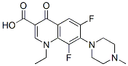 CAS 登录号：75338-41-9， 1-乙基-6,8-二氟-7-(4-甲基哌嗪-1-基)-4-氧代喹啉-3-羧酸