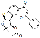 CAS 登录号:75444-25-6, (7aalpha,10beta,10aalpha)-(-)-10-(乙酰氧基)-7a,9,10,10a-四氢-9,9-二甲基-2-苯基-4H-呋喃并(3',2':4,5)呋喃并(2,3-h)-1-苯并吡喃-4-酮