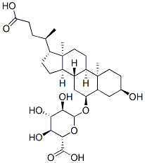 CAS 登录号：76060-17-8， (2S,3S,4S,5R,6R)-3,4,5-三羟基-6-[[(3R,5R,6S,8S,9S,10R,13R,14S,17R)-3-羟基-17-[(2R)-5-羟基-5-氧代戊烷-2-基]-10,13-二甲基-2,3,4,5,6,7,8,9,11,12,14,15,16,17-十四氢-1H-环戊并[a]菲-6-基]氧基]四氢吡喃-2-羧酸