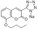 CAS 登录号:76239-51-5, 8-丁氧基-3-(1H-四唑-5-基)-2H-1-苯并吡喃-2-酮钠盐