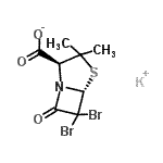 CAS#: 76350-50-0, Potassium (2S,5R)-6,6-dibromo-3,3-dimethyl-7-oxo-4-thia-1-azabicyclo[3.2.0]heptane-2-carboxylate