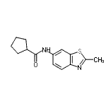 CAS 登录号：765285-43-6， N-(2-甲基-1,3-苯并噻唑-6-基)环戊烷甲酰胺