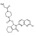 CAS 登录号：76535-71-2， 6-(7-氯-1,8-萘啶-2-基)-7-氧代-2,3,6,7-四氢-5H-[1,4]二噻英并[2,3-c]吡咯-5-基4-丙酰基-1-哌嗪羧酸酯