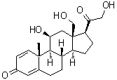 CAS 登录号:76959-24-5, (11beta)-11,18,21-三羟基孕甾-1,4-二烯-3,20-二酮