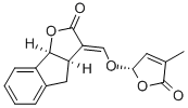 CAS 登录号：76974-79-3， (3E,3aR,8bS)-3-[[(2S)-4-甲基-5-氧代-2H-呋喃-2-基]氧基亚甲基]-4,8b-二氢-3aH-茚并[2,1-d]呋喃-2-酮