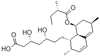 CAS 登录号：77285-87-1， (3R,5R)-7-[(1S,2S,6R,8S,8aR)-2,6-二甲基-8-[(2S)-2-甲基丁酰基]氧基-1,2,6,7,8,8a-六氢萘-1-基]-3,5-二羟基庚酸