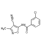 CAS#: 773139-84-7, 3-Chloro-N-(4-cyano-3-methyl-1,2-oxazol-5-yl)benzamide