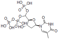 CAS 登录号：77423-48-4， [[(2S,3S,5R)-3-羟基-5-(5-甲基-2,4-二氧代嘧啶-1-基)四氢呋喃-2-基]-膦酰氧基甲基]膦酰氢磷酸酯