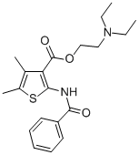 CAS 登录号:78033-85-9, 2-二乙基氨基乙基2-(苯甲酰基氨基)-4,5-二甲基噻吩-3-羧酸酯