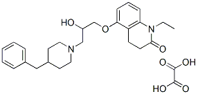 CAS 登录号:78467-49-9, 1-乙基-5-(2-羟基-3-(4-苄基-1-哌啶基)丙氧基)-3,4-二氢喹诺酮单草酸盐