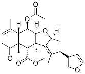 CAS 登录号：78916-54-8， (2R,3aS,4aS,5R,5aS,9aR,10S,10aR)-5-(乙酰氧基)-2-(3-呋喃基)-3,3a,4a,5,5a,8,9,9a,10,10a-十氢-1,6,9a,10a-四甲基-9-氧代-2H-环戊并(b)萘并(2,3-d)呋喃-10-羧酸甲酯
