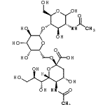 CAS 登录号：78969-47-8， (6R)-5-乙酰氨基-3,5-二脱氧-6-[(1R,2R)-1,2,3-三羟基丙基]-alpha-L-苏式-己-2-酮吡喃糖基-(2->6)-beta-D-吡喃半乳糖基-(1->4)-2-乙酰氨基-2-脱氧-D-吡喃葡萄糖