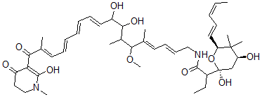 CAS 登录号：79190-00-4， 2-[(2S,4S,6S)-2,4-二羟基-5,5-二甲基-6-[(1E,3Z)-戊-1,3-二烯基]四氢吡喃-2-基]-N-[(2E,4E,10E,12E,14E,16E)-8,9-二羟基-18-(2-羟基-1-甲基-4-氧代-5,6-二氢吡啶-3-基)-6-甲氧基-5,7,17-三甲基-18-氧代十八碳-2,4,10,12,14,16-六烯基]丁酰胺