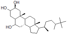 CAS 登录号：79405-68-8， (2S,8S,10R,13R)-10,13-二甲基-17-[(2R)-5,6,6-三甲基庚烷-2-基]-2,3,4,5,6,7,8,9,11,12,14,15,16,17-十四氢-1H-环戊并[a]菲-2,3,6-三醇
