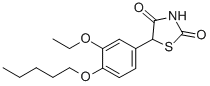 CAS 登录号:79714-31-1, 5-(3-乙氧基-4-戊氧基苯基)-1,3-噻唑烷-2,4-二酮
