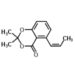 CAS 登录号：797754-00-8， 2,2-二甲基-5-[(1Z)-1-丙烯-1-基]-4H-1,3-苯并二氧杂环己-4-酮