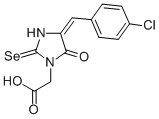 CAS 登录号：79851-75-5， 4-((4-氯苯基)亚甲基)-5-氧代-2-硒代-1-咪唑烷乙酸