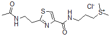 CAS 登录号:80337-63-9, 3-(((2-(2-(乙酰氨基)乙基-4-噻唑基)羰基)氨基)丙基)二甲基锍氯化物