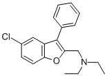 CAS 登录号:80592-85-4, 5-氯-2-(二乙基氨基甲基)-3-苯基-苯并呋喃