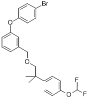 CAS 登录号:80843-82-9, 3-(4-溴苯氧基)苄基 2-(4-二氟甲氧基苯基)-2-甲基丙基醚