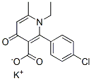 CAS 登录号:81052-29-1, 2-(4-氯苯基)-1-乙基-6-甲基-4-氧代-吡啶-3-羧酸钾