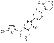 CAS 登录号：811811-33-3， 5-氯-N-[(1R)-1-(甲氧基甲基)-2-[[3-甲基-4-(3-氧代-4-吗啉基)苯基]氨基]-2-氧代乙基]-2-噻吩甲酰胺