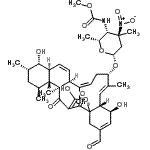 CAS 登录号：81319-50-8， (5S,6R,7E,9S,11Z,13S,16S,17S,18S,20S,21R,22S)-3-甲酰基-5,17,25-三羟基-8,12,18,20,22-五甲基-23,27-二氧代-26-氧杂五环[22.2.1.0<sup>1,6</sup>.0<sup>13,22</sup>.0<sup>16,21</sup>]二十七碳-3,7,11,14,24-五烯-9-基2,3,4,6-四脱氧-4-[(甲氧羰基)氨基]-3-甲基-3-硝基-beta-D-木糖基-吡喃己糖苷