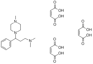 CAS 登录号:81402-36-0, gamma-苯基-N,N,4-三甲基-1-哌嗪丙胺 (Z)-2-丁烯二酸盐 (1:3)