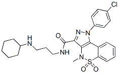 CAS 登录号：81761-98-0， 1-(4-氯苯基)-3-[3-(环己基氨基)丙基氨基羰基]-4-甲基-1,4-二氢吡唑并[4,3-c][1,2]苯并噻嗪 5,5-二氧化物