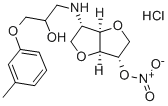 CAS#: 81785-29-7, 1,4:3,6-Dianhydro-2-deoxy-2-((2-hydroxy-3-(3-methylphenoxy)propyl)amino)-L-iditol 5-nitrate monohydrochloride