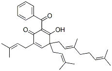 CAS 登录号:81827-55-6, 2-苯甲酰基-4-(3,7-二甲基-2,6-辛二烯基)-3-羟基-4,6-二(3-甲基-2-丁烯基)-2,5-环己二烯-1-酮