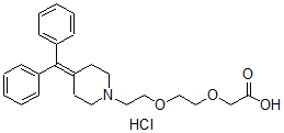 CAS 登录号:82227-38-1, (2-(2-(4-(二苯基亚甲基)-1-哌啶基)乙氧基)乙氧基)乙酸盐酸盐