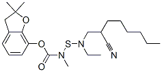 CAS 登录号:82560-75-6, (2,2-二甲基-3H-苯并呋喃-7-基) N-(2-氰基乙基-辛基-氨基)巯基-N-甲基-氨基甲酸酯