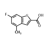 CAS 登录号：826995-61-3， 6-氟-4-甲基-1-苯并噻吩-2-羧酸