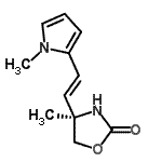 CAS 登录号：827344-01-4， (4R)-4-甲基-4-[(E)-2-(1-甲基吡咯-2-基)乙烯基]恶唑烷-2-酮