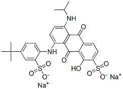 CAS#: 83027-45-6, Disodium 8-[[4-(1,1-Dimethylethyl)-2-Sulphonatophenyl]Amino]-9,10-Dihydro-1-Hydroxy-5-[(1-Methylethyl)Amino]-9,10-Dioxoanthracene-2-Sulphonate