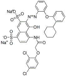 CAS 登录号：83027-52-5， 6-[[2-(2-环己基苯氧基)苯基]偶氮]-4-[[(2,4-二氯苯氧基)乙酰基]氨基]-5-羟基萘-1,7-二磺酸二钠