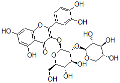 CAS 登录号：83048-35-5， 槲皮素 3-桑布双糖苷