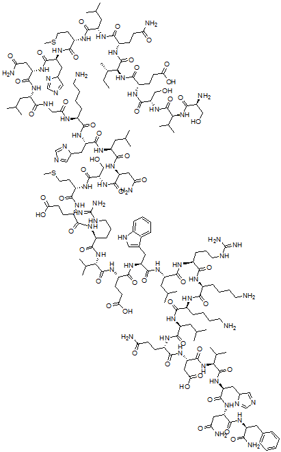 CAS#: 83139-29-1, H-Ser-Val-Ser-Glu-Ile-Gln-Leu-Met-His-Asn-Leu-Gly-Lys-His-Leu-Asn-Ser-Met-Glu-Arg-Val-Glu-Trp-Leu-Arg-Lys-Lys-Leu-Gln-Asp-Val-His-Asn-Phe-NH2