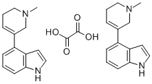 CAS 登录号:83363-31-9, 4-(1,2,5,6-四氢-1-甲基-3-吡啶基)-1H-吲哚草酸盐 (2:1)