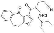 CAS 登录号：83494-78-4， 9,10-二氢-N-(2-氰基乙基)-N-(2-(二乙胺)乙基)-4-氧代-4H-苯并(4,5)环庚并[1,2-b]呋喃-3-甲酰胺单盐酸盐